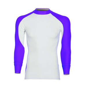 Precio barato Hombres Rash Guard 100% Poliéster MMA BJJ Manga larga Compresión Diseño de logotipo personalizado Ligero Transpirable - Product Image 1