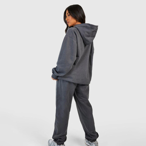 Stylish <b>women</b> acid wash tracksuit matching hoodie and <b>joggers</b> oversized relaxed fit soft <b>fleece</b> casual streetwear winter Season - Product Image 2