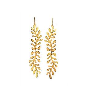 Moda diseño Retro latón Metal redondo hueco tallado filigrana flor Stud pendientes joyería para mujer - Product Image 4