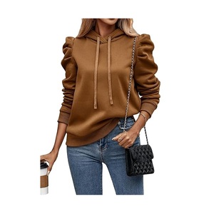 Superventas de las mujeres 100% algodón Jingle Jersey manga larga pulóver Sudadera Capucha invierno cómodo Color sólido ODM - Product Image 3