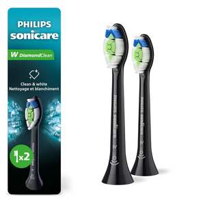 Philips Sonicare W DiamondClean - Cabezales de repuesto originales para cepillo de dientes eléctrico, negro, paquete de 2, HX6062/95 - Product Image 1