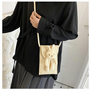 Wholesale Cotton Rope Handmade Woven Women's Shoulder Crossbody <b>Bag</b> Cute Cartoon Pattern <b>Small</b> Size Daily Use Spring Summer <b>Bag</b> - Product Image 6