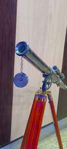 Telescopio de latón macizo Shubham en soporte, totalmente funcional, telescopio marino vintage náutico - Product Image 2