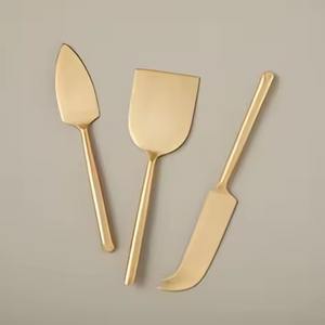 Ensemble de couteaux à fromage en acier inoxydable décorés et fabriqués à la main avec manche en marbre pour servir du fromage au petit-déjeuner - Product Image 3