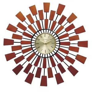 Modern Luxury Mid Century Sunburst Wall <b>Clock</b> for Restaurant Hotel or Home Decor Features Wall Vase Function - Product Image 1