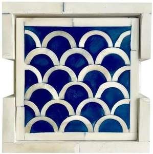 Sous-verre de table de style bohème en incrustation d'os avec un design artisanal écologique pour le café et le thé, finition polie lisse - Product Image 2