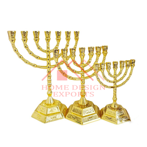 Nouvel arrivage de bougeoirs Menorah Hanoukka en métal aluminium meilleur vendeur bougeoir Menorah Branche pour centres de table - Product Image 4