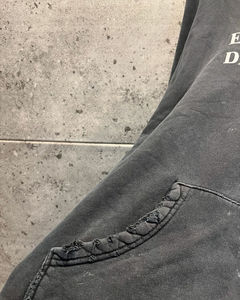 Sweat-shirt à capuche vintage pour homme personnalisé, lavage à l'acide, 100% coton, uni, surdimensionné, délavé, en vrac, en molleton - Product Image 4