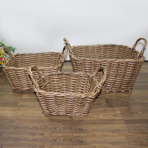 Plastic Storage <b>Basket</b> with Lid by Artex Dong Thap Factory Foldable <b>Laundry</b> Bin <b>Wicker</b> Gift Box for Home Organization - Product Image 3