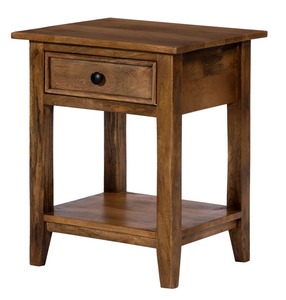 Table de chevet classique moderne en bois avec tiroir de rangement Mobilier de chevet pour chambre ou salon à usage domestique ou appartement - Product Image 1