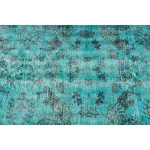 Alfombra Turca Vintage de 3.1x6.3 pies, Alfombra Decorativa, Alfombra de Lana Azul - Product Image 5