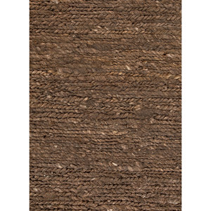 Tapis en jute et chanvre noué à la main Nomadic Threads, couleur unie beige et marron, PKJT-107, pour usage domestique - Product Image 3