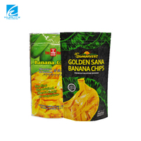 Sachet refermable personnalisé pour chips de banane, en plastique laminé de qualité alimentaire, Doypack autoportant, emballage refermable, OEM, marque privée