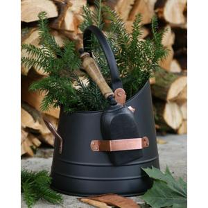 Seau à charbon en fer fini antique et parfait pour stocker le bois ou le charbon, idéal pour un décor traditionnel et des cheminées confortables - Product Image 2