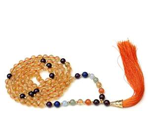Hot Selling Citrine Quartz Gemstone Tassel Knotted Mala Beads Handmade Indian Artist Beaded Bohemian Style 7 Chakra <b>Necklaces</b> - Product Image 3