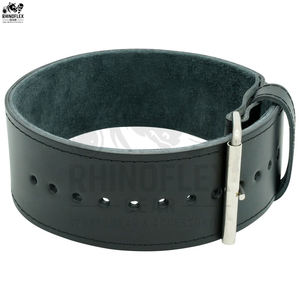 Por encargo de color plata de una sola punta de acero hebilla Power Lifting Power Belt Suede cuero genuino cinturón de levantamiento de pesas - Product Image 3