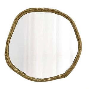 Espejo de pared de Metal dorado adecuado para sala de estar, dormitorio, baño, entrada, pasillo, decoración de pared, espejo redondo, decoración de pared - Product Image 6