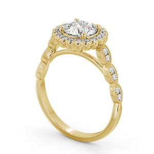Bague de fiançailles pour femme en or rose 18 carats Vintage Halo floral Cluster Lab Grown Diamond Filigrane Milgrain IGI Certifié pour les fêtes - Product Image 6