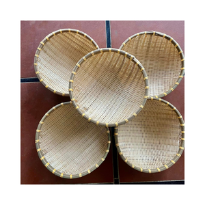 Bandeja Redonda de Bambú Natural para Servir a Buen Precio, Cesta para Decoración de Restaurante, Bandeja Tejida de Mimbre para Alimentos, Gran Oferta - Product Image 1