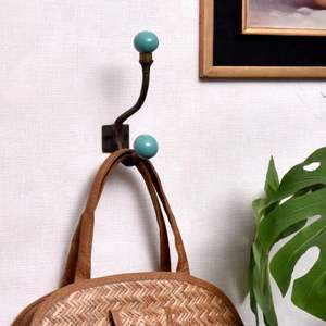 Handmade Luxury Solid Sea Green Iron Decorative Coat <b>Wall</b> <b>Hooks</b> Reusable Utility Hat Coat <b>Keys</b> Bags Clothes Heavy Duty WWH-143 - Product Image 4