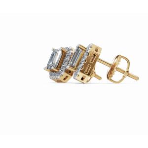 Exclusivos Pendientes de Diamantes con Halo de Esmeralda Luminiscente en Oro de 14 Quilates, Joyería Cultivada en Laboratorio, Venta al por Mayor, Proveedor OEM - Product Image 2