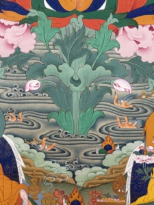 Thangka pintado a mano: Padmasambhava - Imagen central de las Ocho Manifestaciones - Product Image 6