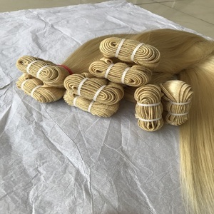 Cuticule brute alignée blonde douce soyeuse droite trame de machine 613 faisceaux Remy vierge temple indien vente en gros de cheveux humains mongols - Product Image 4