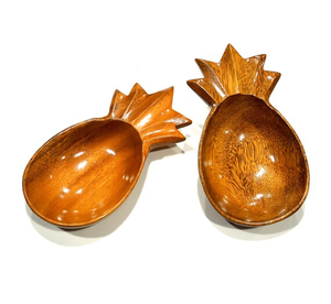 Cuenco de madera para servir, bandeja en forma de piña, 2 uds., cuenco de madera usado PARA CENA DE ALTA CALIDAD hecho a mano - Product Image 1