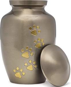 Dogs and <b>Cats</b> <b>Urn</b> with Beautiful Velvet Bag Silver Large - Product Image 1