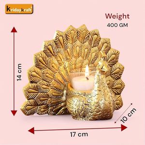 AK เชิงเทียนนกยูงโลหะทองเหลืองสำหรับตกแต่งบ้าน - Product Image 2