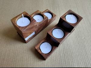 Portavelas Navideño de Madera - Forma y Tamaño Personalizables, Decoración Artesanal para Mesa de Comedor - Product Image 5