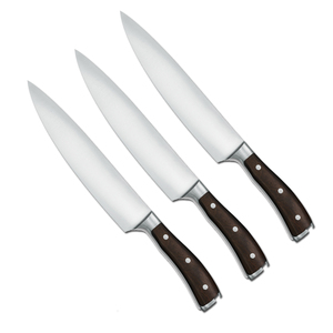 Cuchillos de cocina de chef de acero inoxidable personalizados al por mayor, diseño de cuchillas fijas OEM de alta calidad - Product Image 5