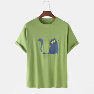 Camiseta 100% de algodón para hombre, alta calidad, secado rápido, manga corta y media manga, hecha a medida, serigrafía personalizada, Logo, patrón sólido - Product Image 1