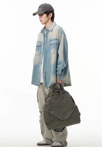 Veste en jean vintage tendance pour homme, nouvelle veste en jean élégante à manches longues, coupe ajustée, col montant à boutons, lavée, fournie par ODM - Product Image 5