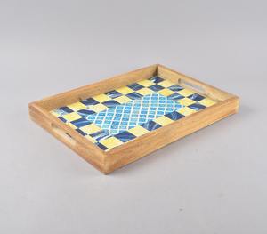 Bandeja de incrustaciones de hueso de forma Rectangular para manualidades, bandeja decorativa para el hogar para mesa de centro, patrón único, prueba de artesanía de hueso - Product Image 3