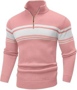 Pull en tricot décontracté pour homme W9592Y Knzhee Industry, anti-rides, anti-bouloches, respirant, fin, 100% coton, ample, uni, hiver - Product Image 3