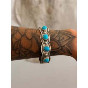 Benson Shorty Kingman Turquoise & Sterling <b>Silver</b> Fashion <b>Cuff</b> <b>Bracelet</b> - Product Image 2