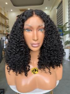 วิกผมเวียดนามแบบใส HD Lace Front แบบสั้น 2*6  แสกกลาง  จัดเรียงเกล็ดผม  แบบหยิกยุโรป  พร้อมต่อผม - Product Image 1