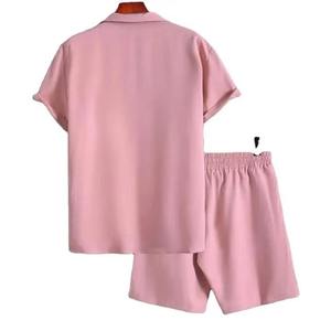 Conjunto informal de calle de verano para hombre, venta al por mayor, conjunto de dos piezas con pantalones cortos estampados y camisetas de secado rápido y transpirable - Product Image 5