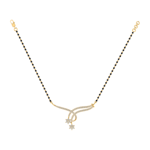 Colgante Mangalsutra de Plata de Ley Chapado en Oro, Cadena Ajustable de 43.0 cm, Peso de 6.0 g, Piedras de Circonita Cúbica, Joyería Fina - Product Image 3
