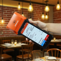 Goodcom mesin Android 14 POS, layar sentuh 6.5 inci dengan Printer 80mm