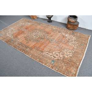 Alfombra de lana Beige naranja antigua 4,7X8,9 pies clásico turco Vintage Patchwork tejido plano látex para decoraciones de sala de estar - Product Image 4