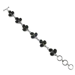 925 <b>Silver</b> Beaded <b>Bracelet</b> for Women with Black Onyx Gold Rose Gold Plating for Daily Wear Gifts Featuring <b>Pearl</b> Agate Stones - Product Image 1