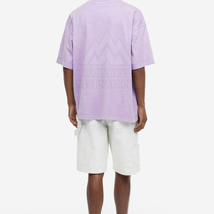 Precio al por mayor de ropa informal para hombre mejor estilo lavado ácido Camiseta 100% algodón de corte suelto impreso camiseta para hombres - Product Image 5