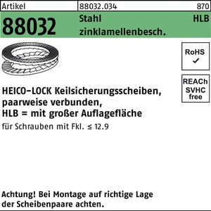 Arandelas de Bloqueo Tipo Cuña R 88032 HLB-27 de Acero con Recubrimiento de Zinc, Paquete de 25 Unidades de HEICO - Product Image 1