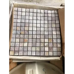 Goldrush 12X12กระเบื้องโมเสคหินธรรมชาติกันน้ำสีทองในกล่อง5ชิ้น - Product Image 1