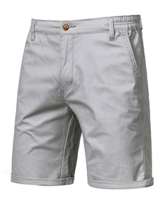 Shorts chino pour homme 100% coton uni, style streetwear décontracté, léger, respirant, séchage rapide, écologique, coupe confortable, pour un usage quotidien - Product Image 5