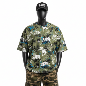 T-shirt ample pour homme en jersey de coton premium 220 GSM, doux, respirant, imprimé intégral, logo personnalisé, t-shirt pour homme - Product Image 6