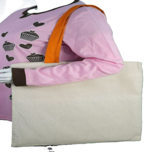 Sac fourre-tout en coton biologique imprimé avec logo personnalisé, fermeture à glissière et bouton, style tendance personnalisé, sac promotionnel écologique - Product Image 2