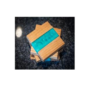 Ensemble de sous-verres en résine et bois pour tasses à café Dessous de verre en bois pour table - Product Image 2